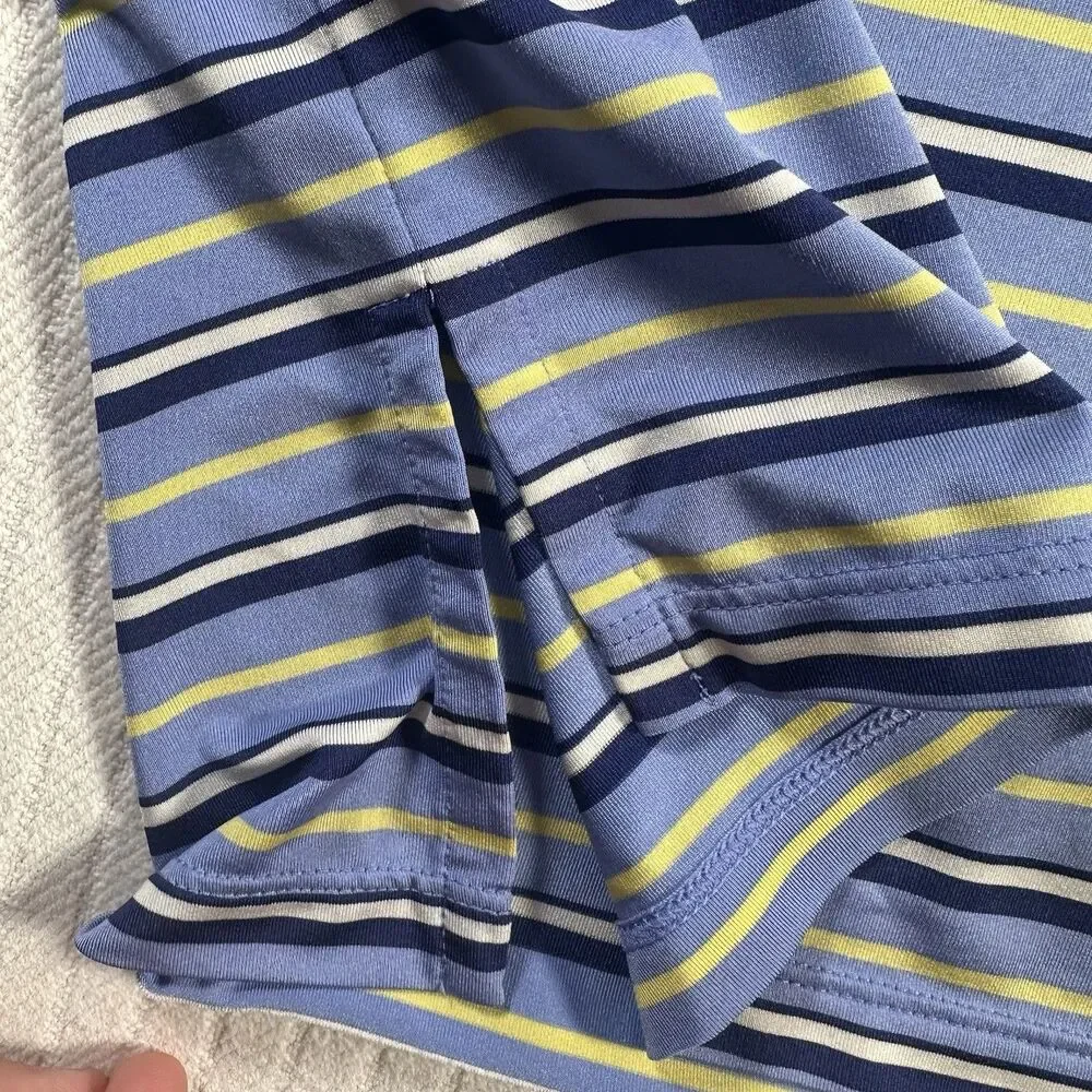 Ralph Lauren RLX Performance Polo Men's Large Blue & Yellow Stripe Golf Wicking